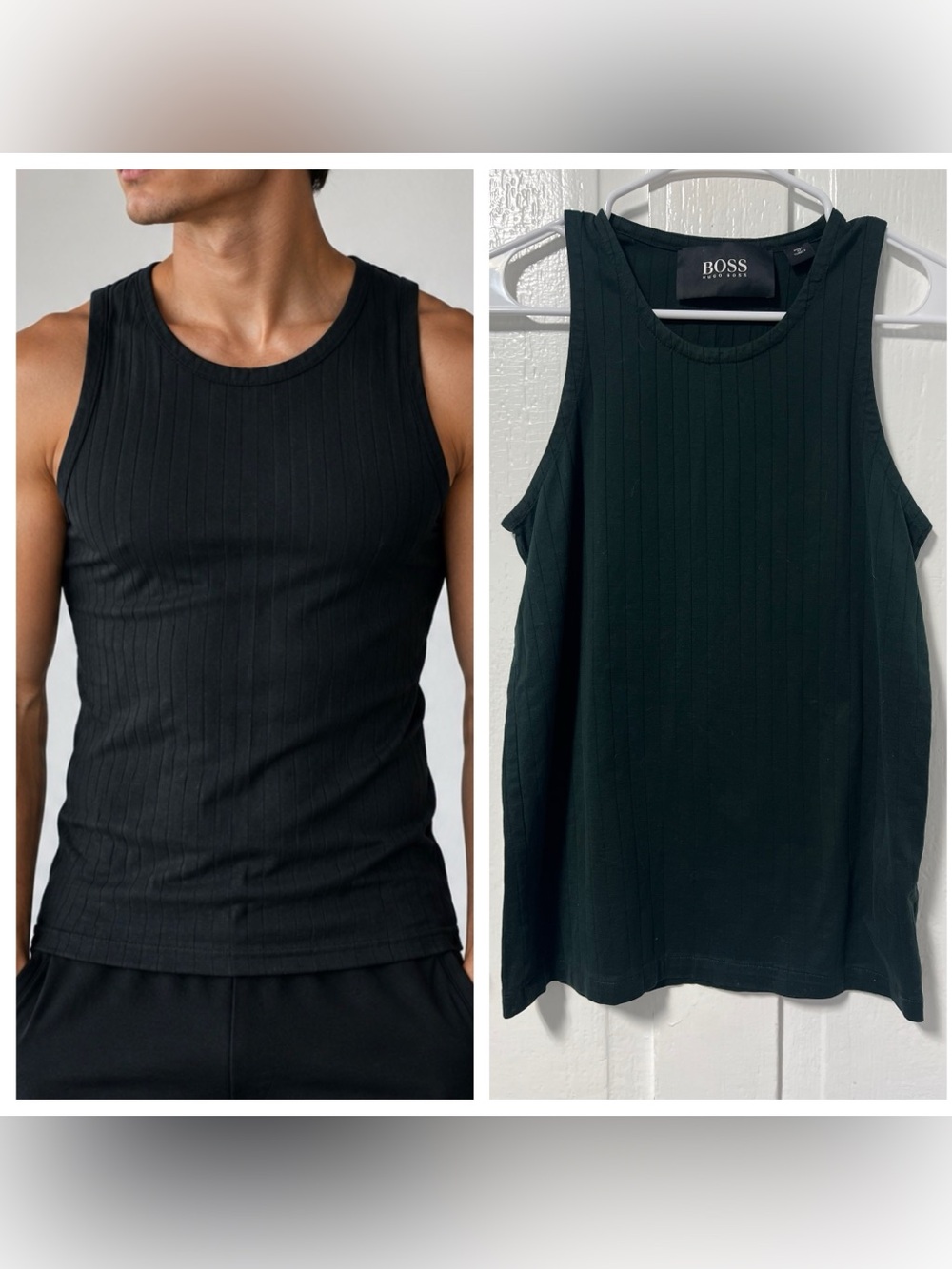 Hugo Boss Runway Black Edition Dark green Throbtino Tank Tshirt Active Cotton
M